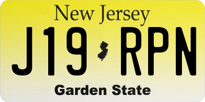 NJ license plate J19RPN