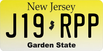 NJ license plate J19RPP