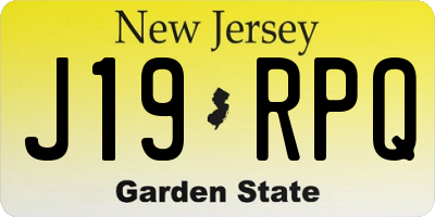 NJ license plate J19RPQ