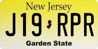 NJ license plate J19RPR