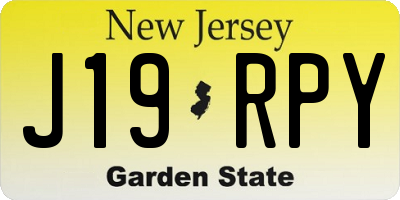 NJ license plate J19RPY