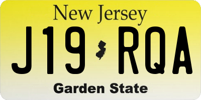 NJ license plate J19RQA