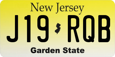 NJ license plate J19RQB