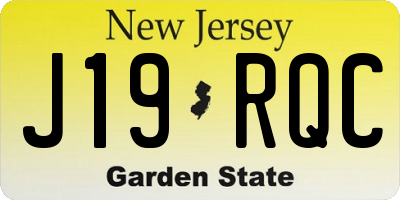 NJ license plate J19RQC