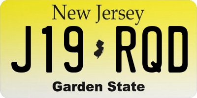 NJ license plate J19RQD
