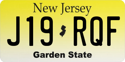 NJ license plate J19RQF