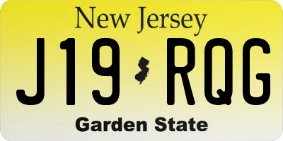 NJ license plate J19RQG