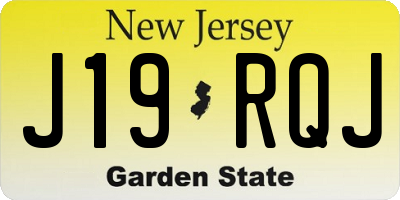 NJ license plate J19RQJ