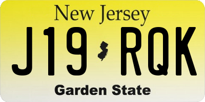 NJ license plate J19RQK