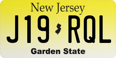 NJ license plate J19RQL