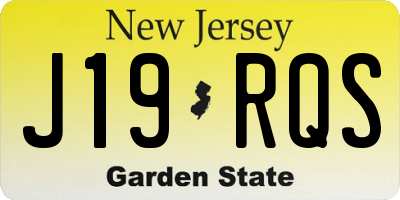 NJ license plate J19RQS