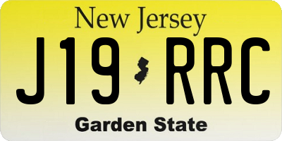 NJ license plate J19RRC