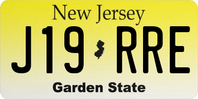 NJ license plate J19RRE