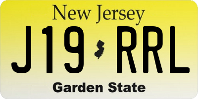 NJ license plate J19RRL