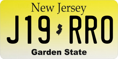 NJ license plate J19RRO