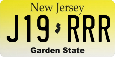 NJ license plate J19RRR