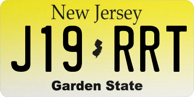 NJ license plate J19RRT