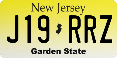 NJ license plate J19RRZ