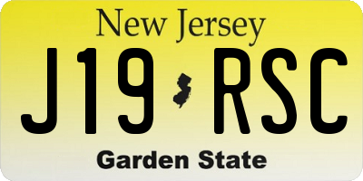 NJ license plate J19RSC