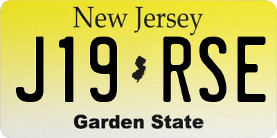 NJ license plate J19RSE