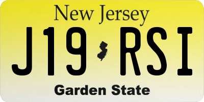 NJ license plate J19RSI