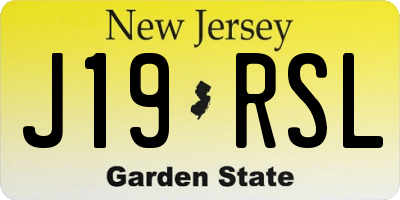 NJ license plate J19RSL