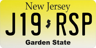 NJ license plate J19RSP