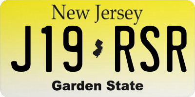 NJ license plate J19RSR