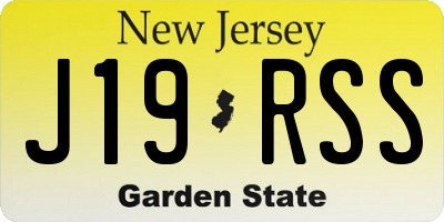 NJ license plate J19RSS