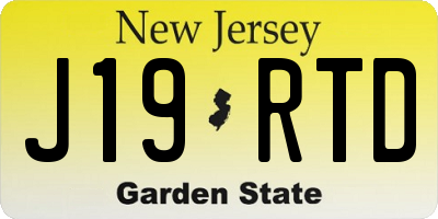 NJ license plate J19RTD