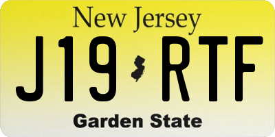 NJ license plate J19RTF