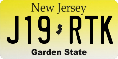 NJ license plate J19RTK