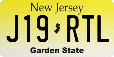 NJ license plate J19RTL