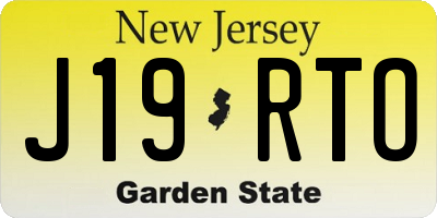 NJ license plate J19RTO
