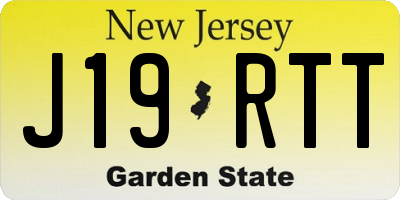 NJ license plate J19RTT