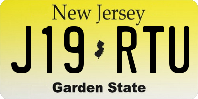 NJ license plate J19RTU