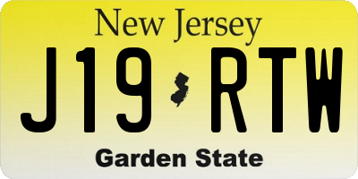 NJ license plate J19RTW