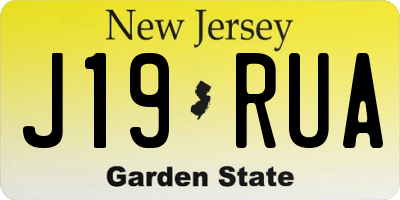 NJ license plate J19RUA