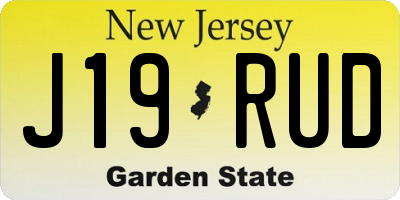 NJ license plate J19RUD