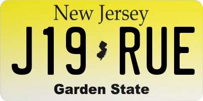 NJ license plate J19RUE