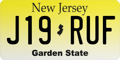 NJ license plate J19RUF