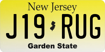 NJ license plate J19RUG