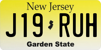 NJ license plate J19RUH
