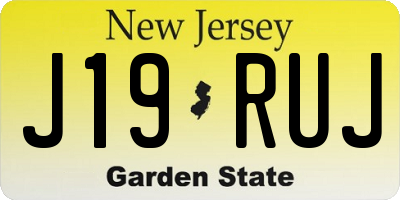 NJ license plate J19RUJ