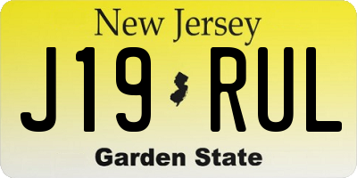 NJ license plate J19RUL