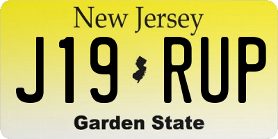 NJ license plate J19RUP