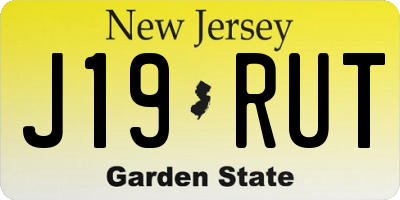 NJ license plate J19RUT