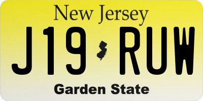 NJ license plate J19RUW