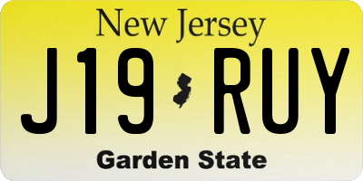 NJ license plate J19RUY