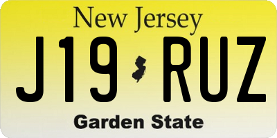 NJ license plate J19RUZ
